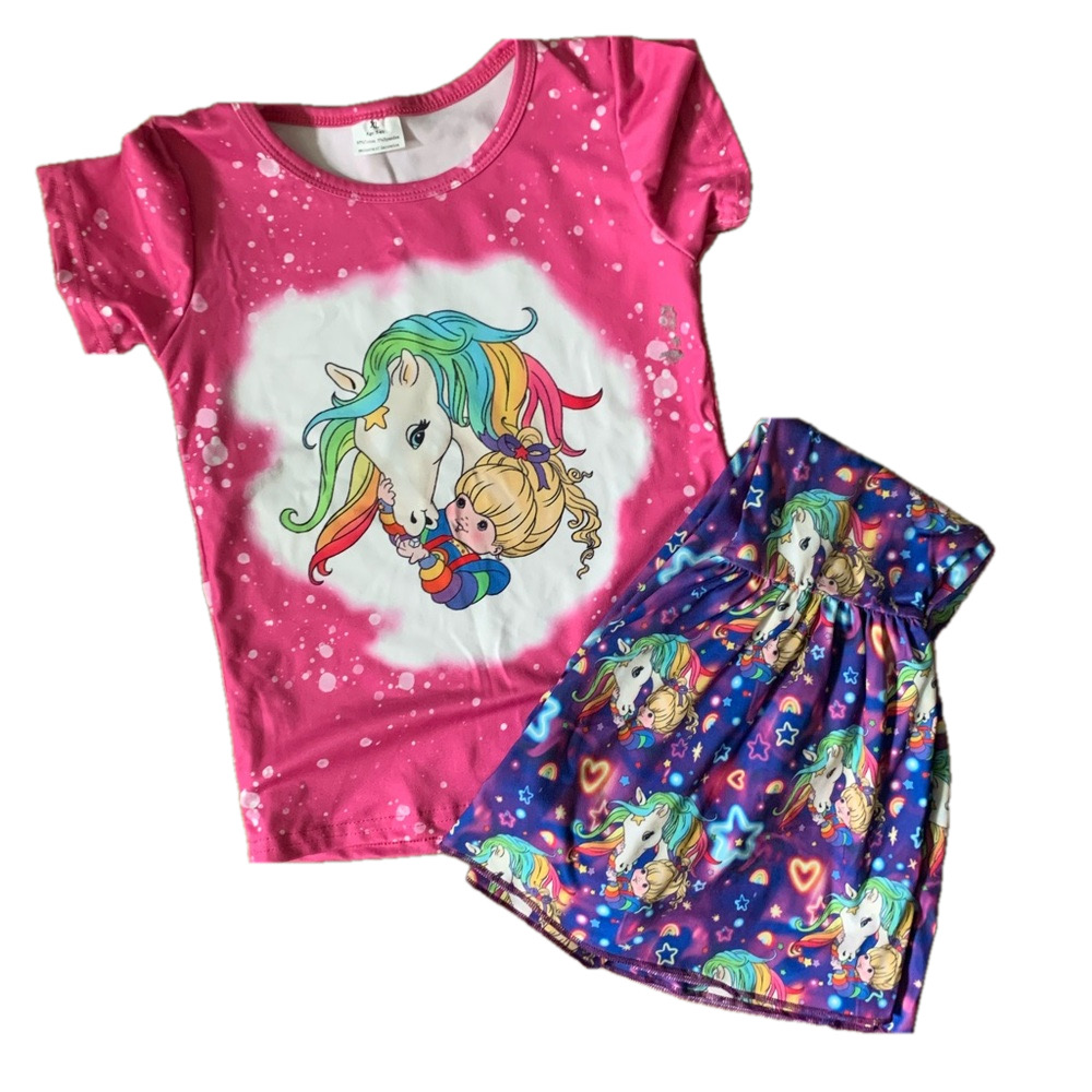 Girls Unicorn Bell Bottom Outfit Size 5T-6T Rainbow Galaxy Flare Pants Boutique - Picture 7 of 7